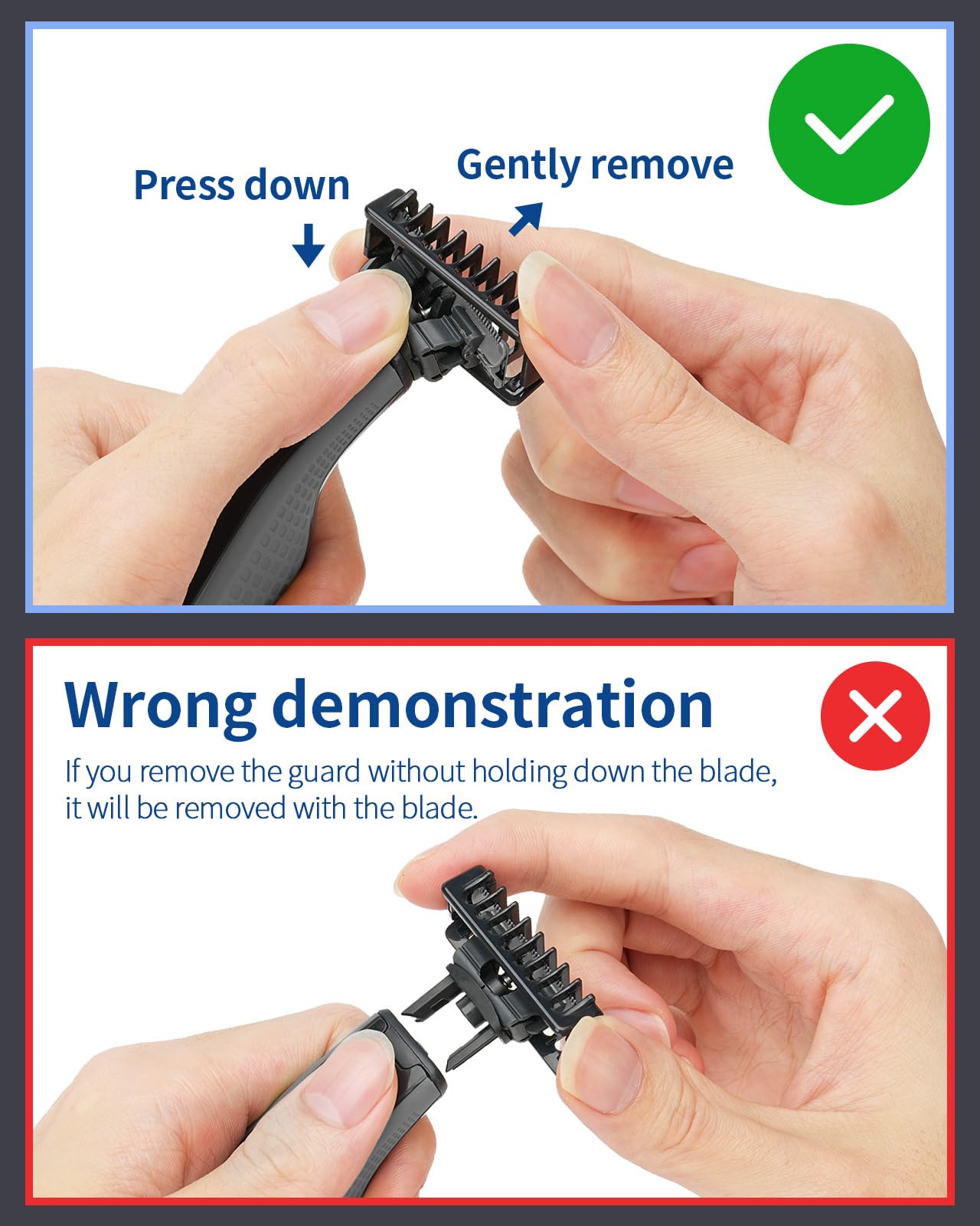 FINETCH 2mm guard tooth ensures even stubble length across the face.