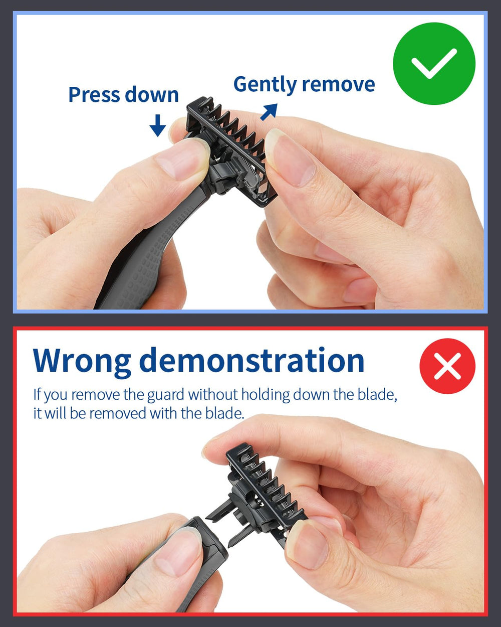 FINETCH 2mm guard tooth ensures even stubble length across the face.