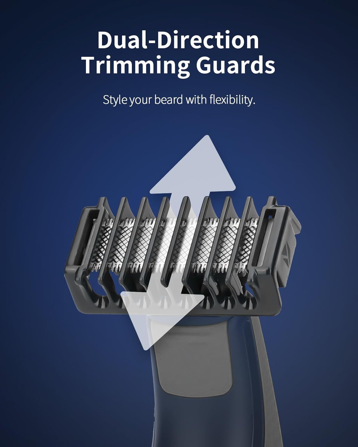 FINETCH guard combs mounted on OBlade QP2724 demonstrate quick, secure size changes.