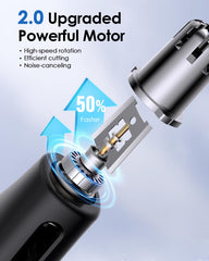 FINETCH nose hair trimmer head with open fence design eases hair entry for thorough cuts.