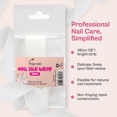 Finga-Nails Silk Wrap Application Closeup shows adhesive-backed patches ready to seal a damaged nail.