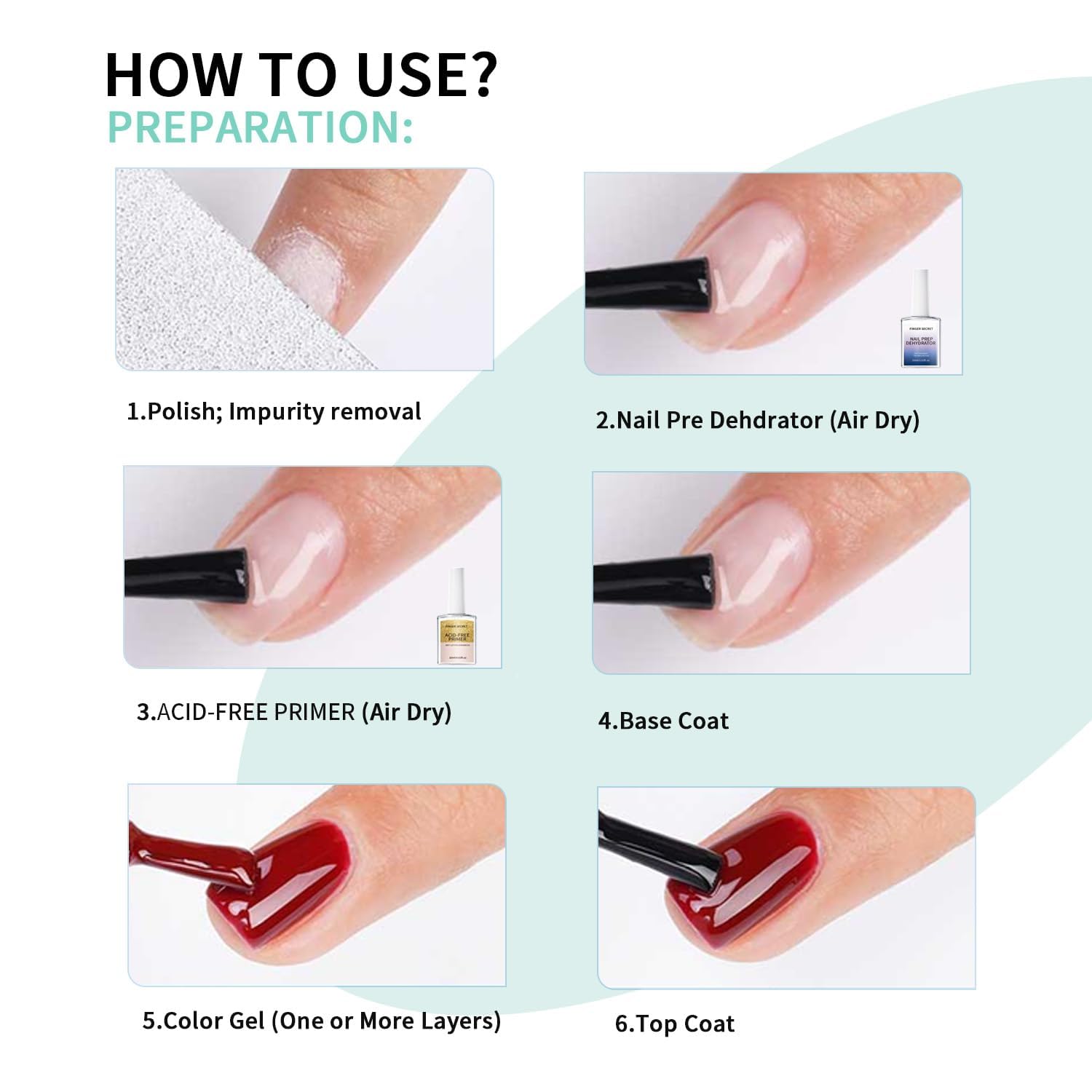 Finger Secret Nail Dehydrator ready for next step on nail prep