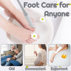 Fingertip WD shower foot care setup in pink and gray colors for a versatile routine.