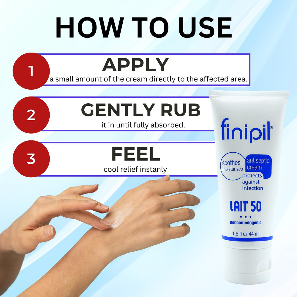 Finipil Lait 50 cream on shelf with size tag