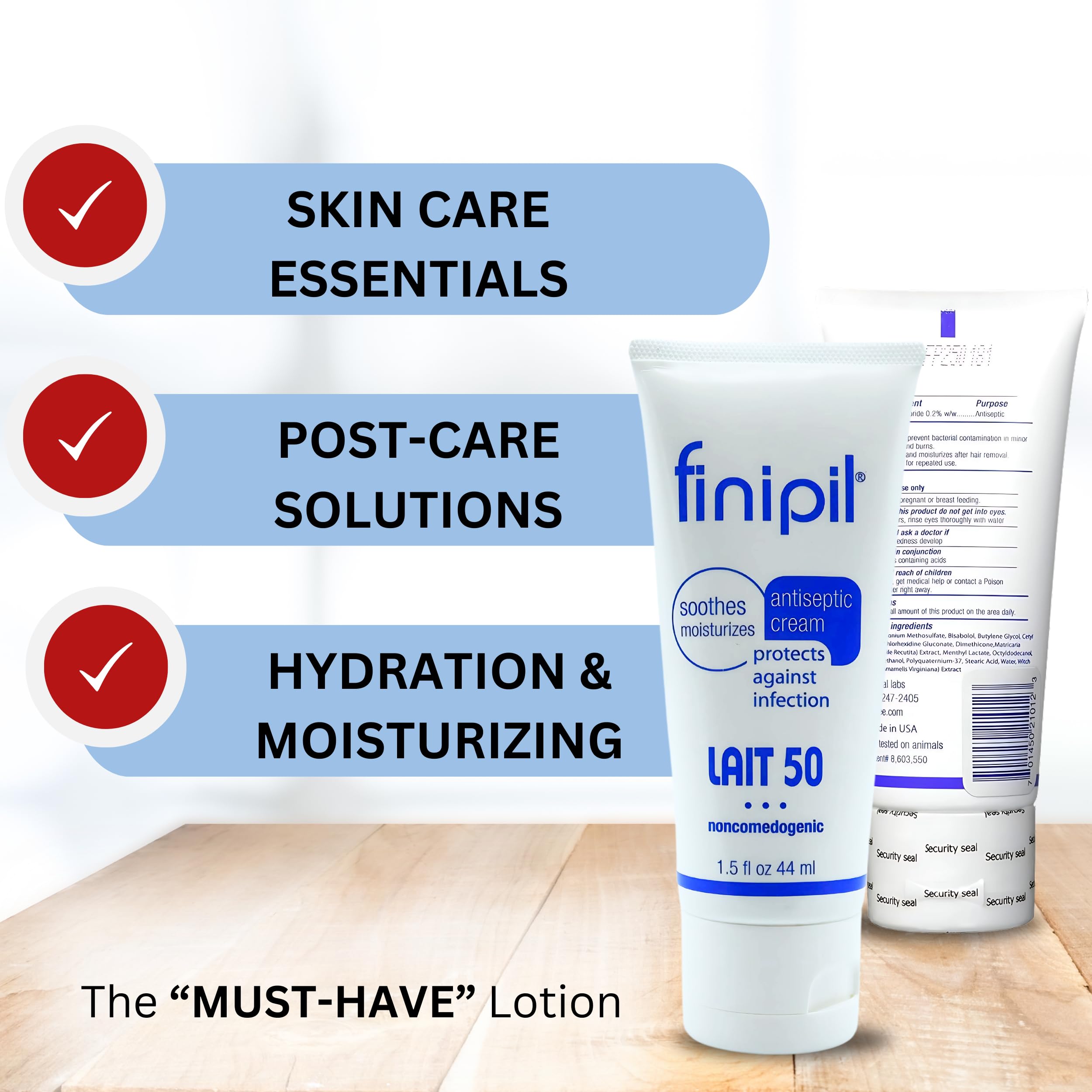 Finipil Lait 50 cooling effect on skin after hair removal