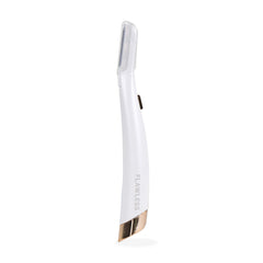 Finishing Touch Flawless Dermaplane Glo with LED light reveals precise peach fuzz removal.