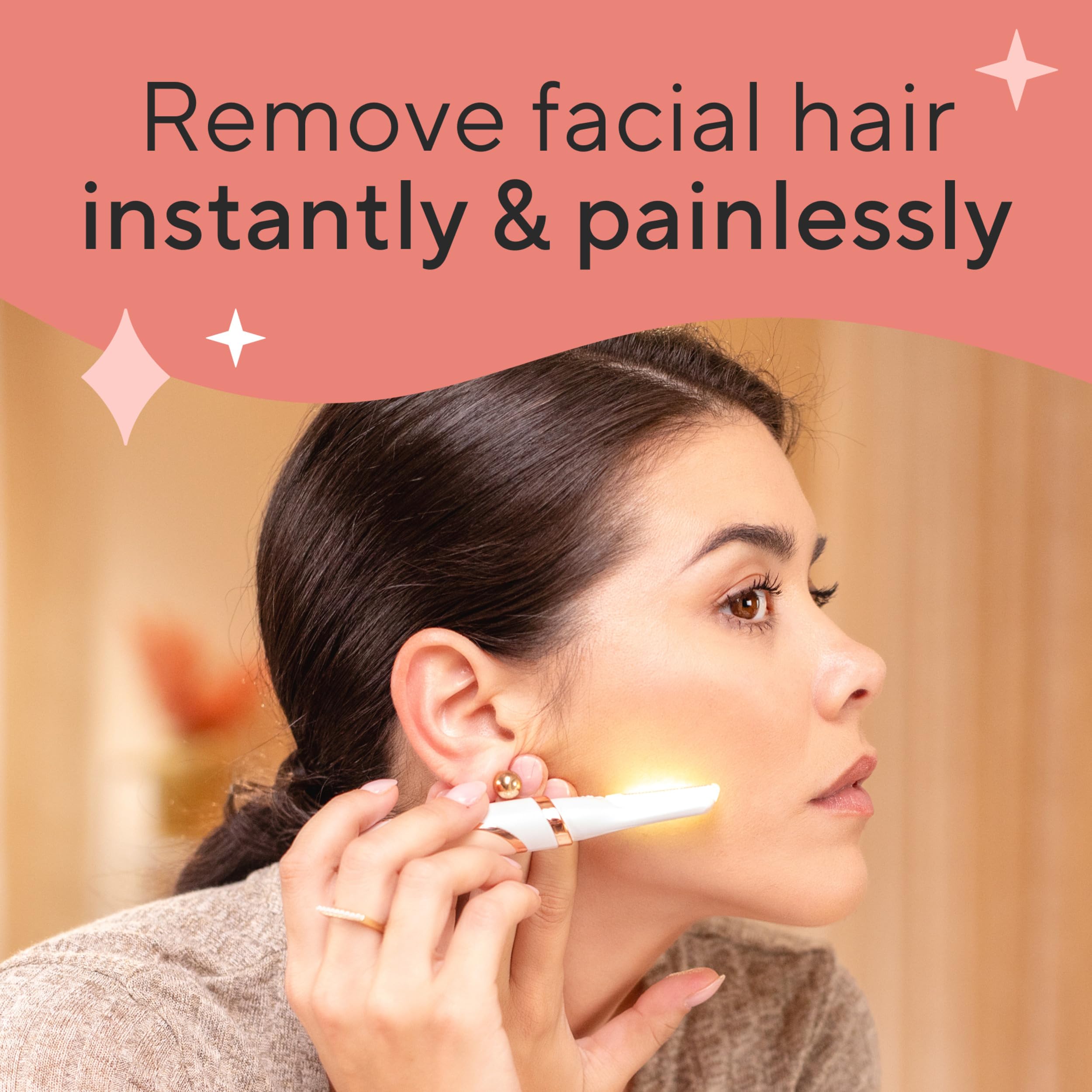 Japanese stainless steel Dermaplane Glo Sonic blade for gentle exfoliation.