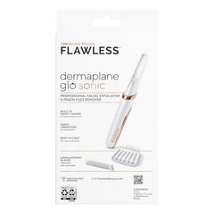 Six replacement blades included with Finishing Touch Flawless Dermaplane Glo Sonic kit.