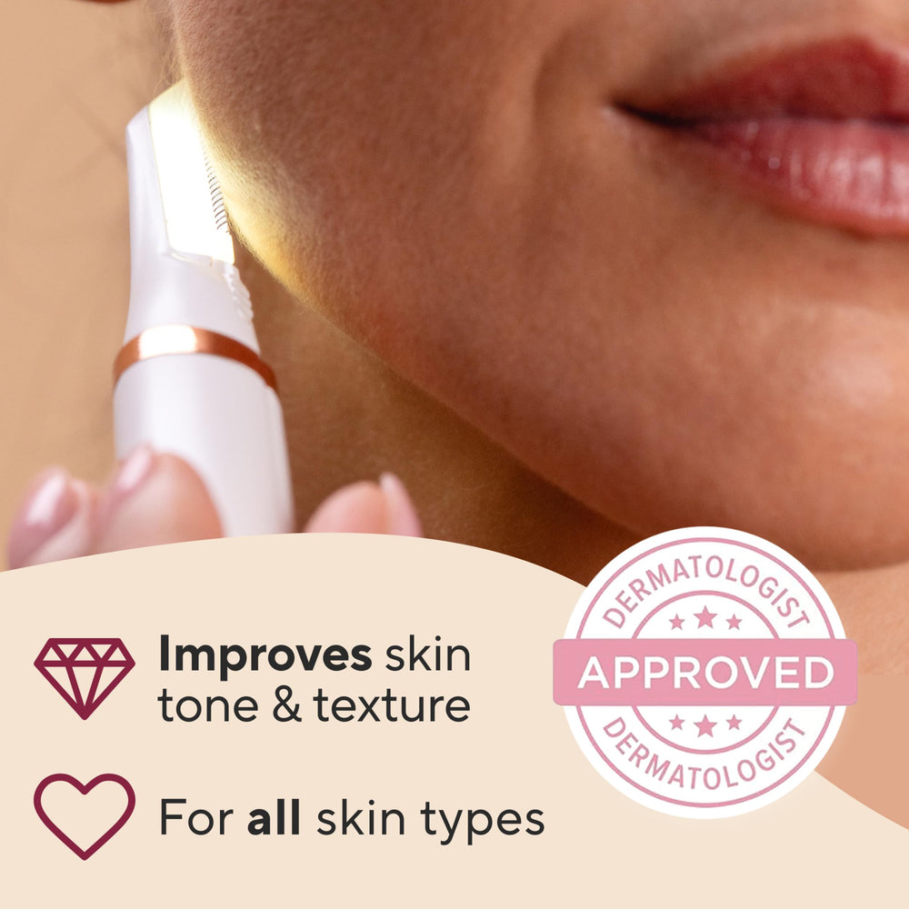 Safety guard on Dermaplane Glo Sonic protects skin during use.