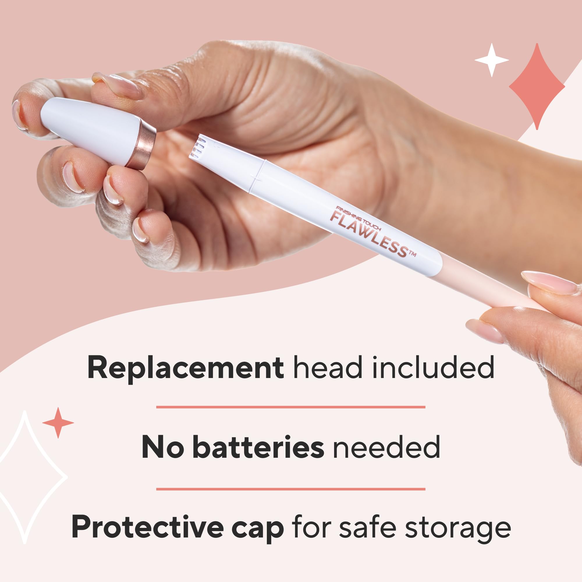 Finishing Touch Flawless stray hair remover chin-lip-area safe use.