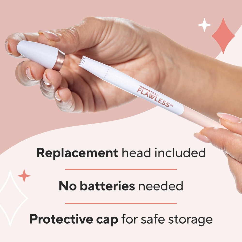 Finishing Touch Flawless stray hair remover chin-lip-area safe use.