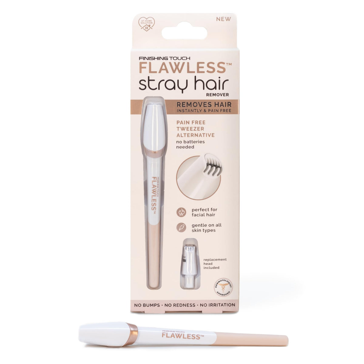 Finishing Touch Flawless stray hair remover compact for quick touch-ups.