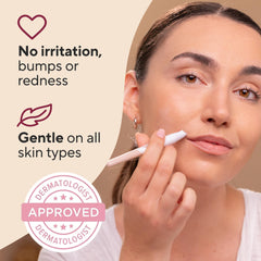 Finishing Touch Flawless stray hair remover in use on facial hair.