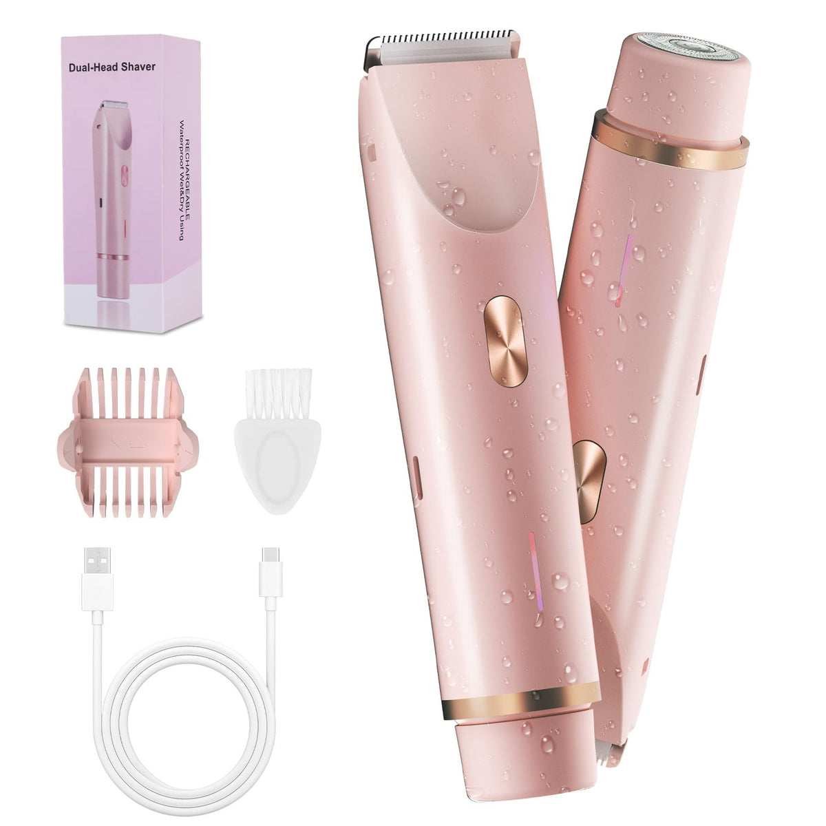 FIONOFY 2-in-1 Bikini Trimmer with dual head for precise grooming on body and bikini line