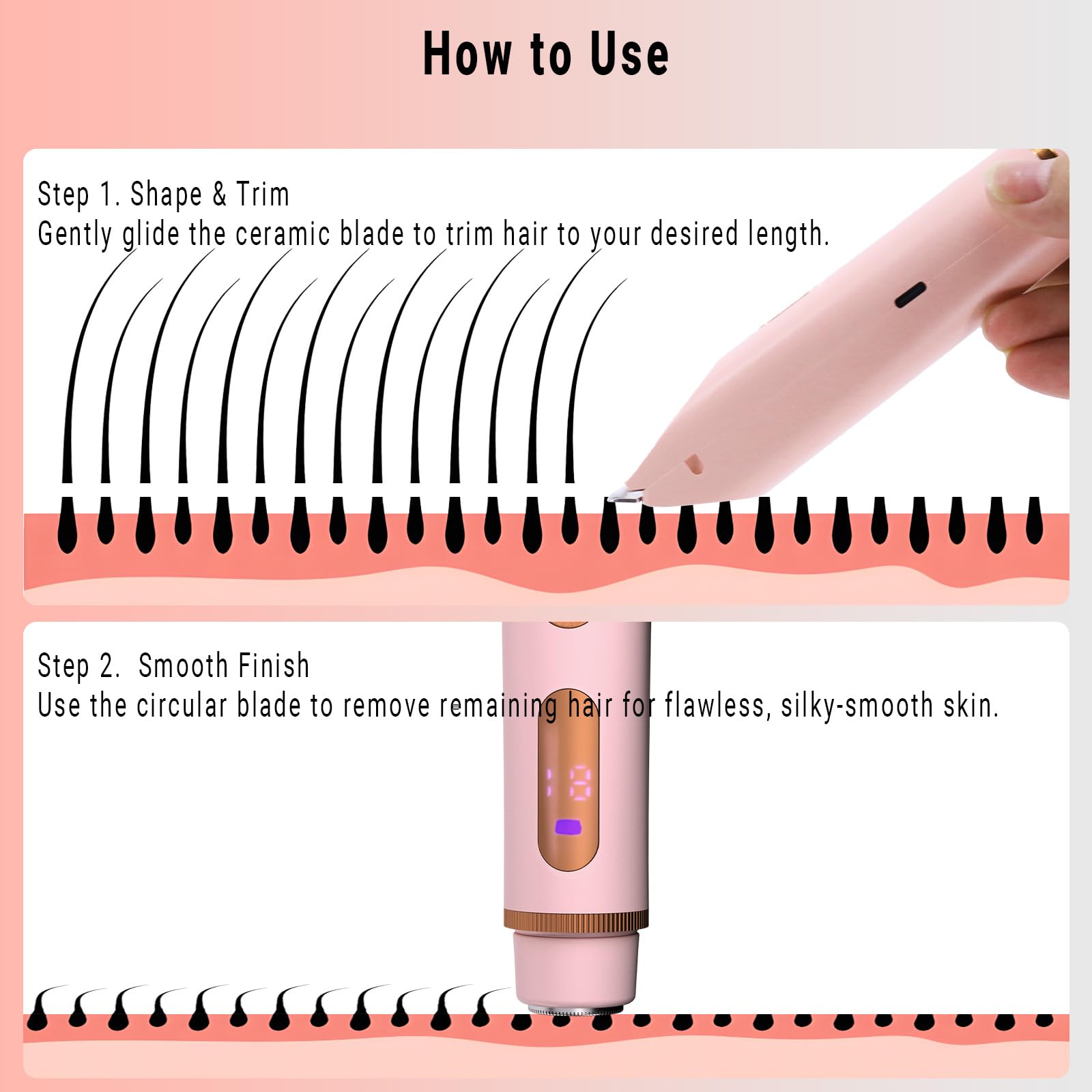 FIONOFY dual-head versatility lets you switch between trimming and shaving