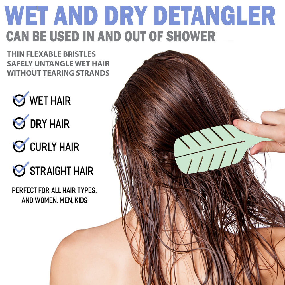 Fiora Naturals anti-static-bristles help reduce static and frizz during detangling.