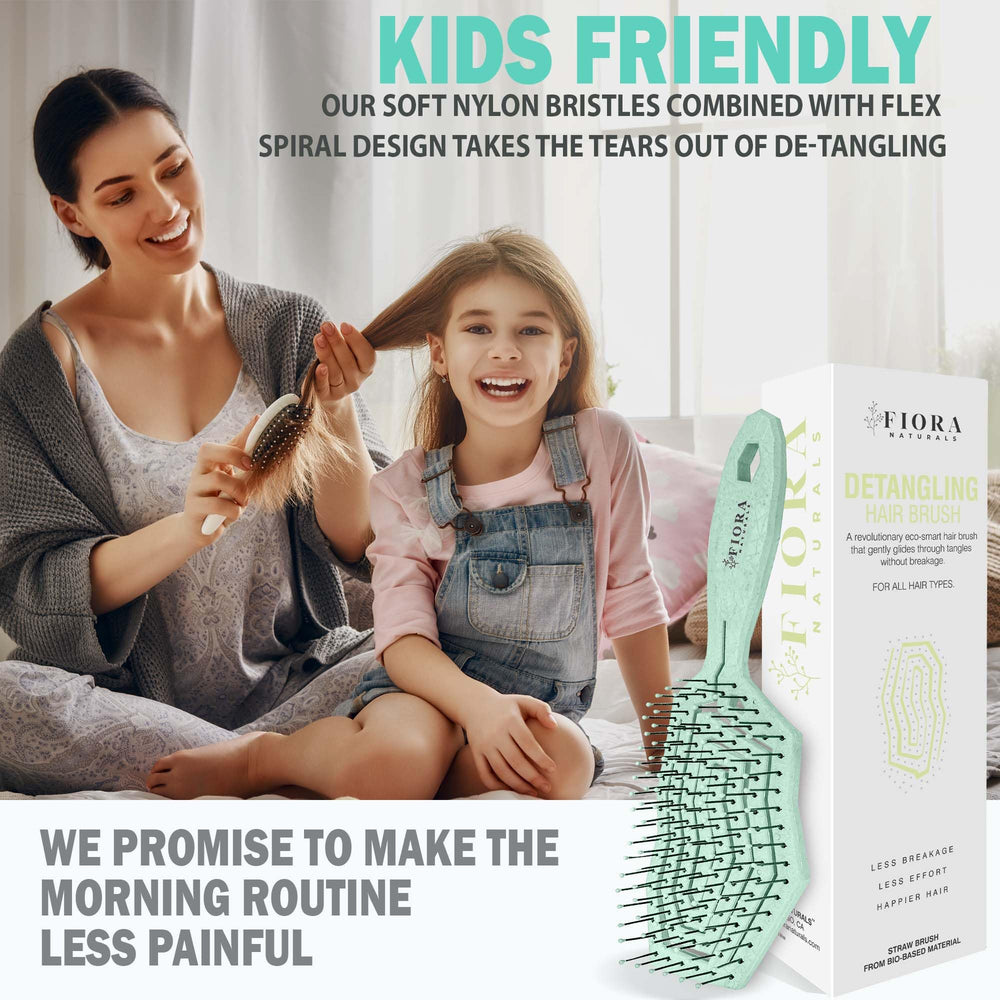 Fiora Naturals detangler brush family-friendly tool for all ages