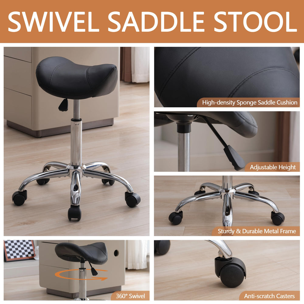 FIRAVOE Saddle Stool designed for professional use in beauty and clinical settings.