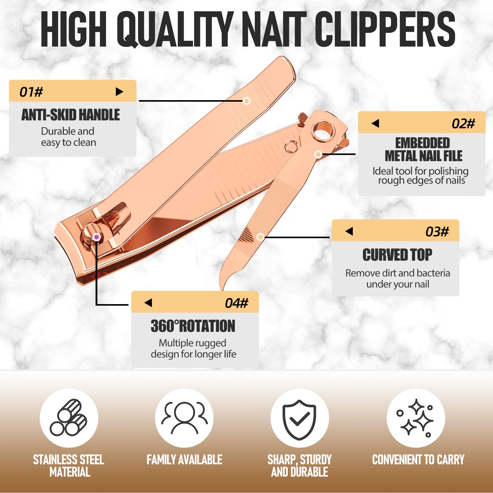 FiriKer lever-action clippers provide easy, smooth cuts for thick nails.