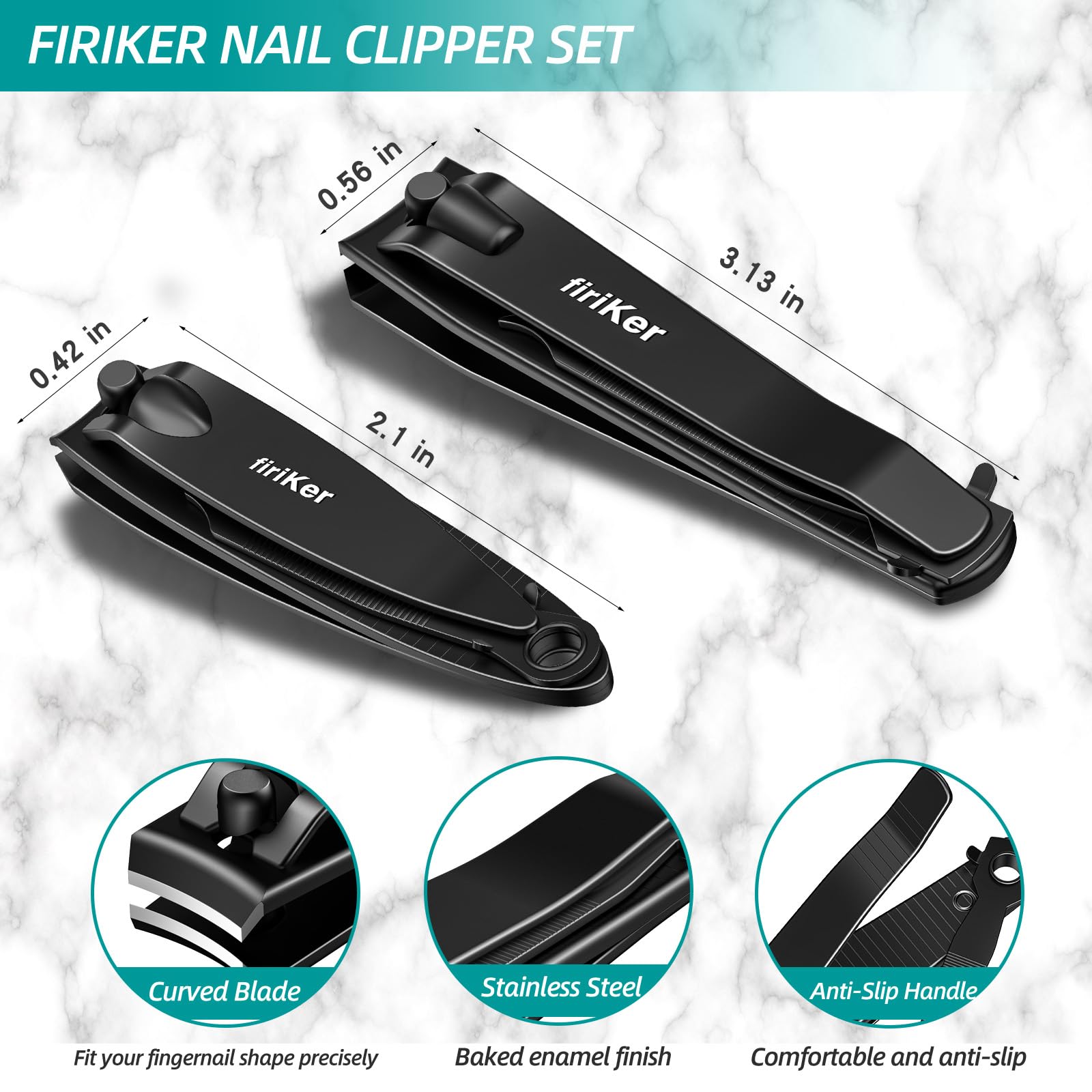 firiKer clipper showing embedded nail file for edge smoothing