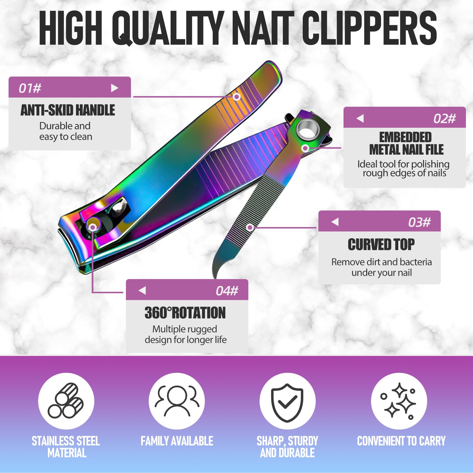 Firiker small fingernail clipper with keychain for on-the-go nail care