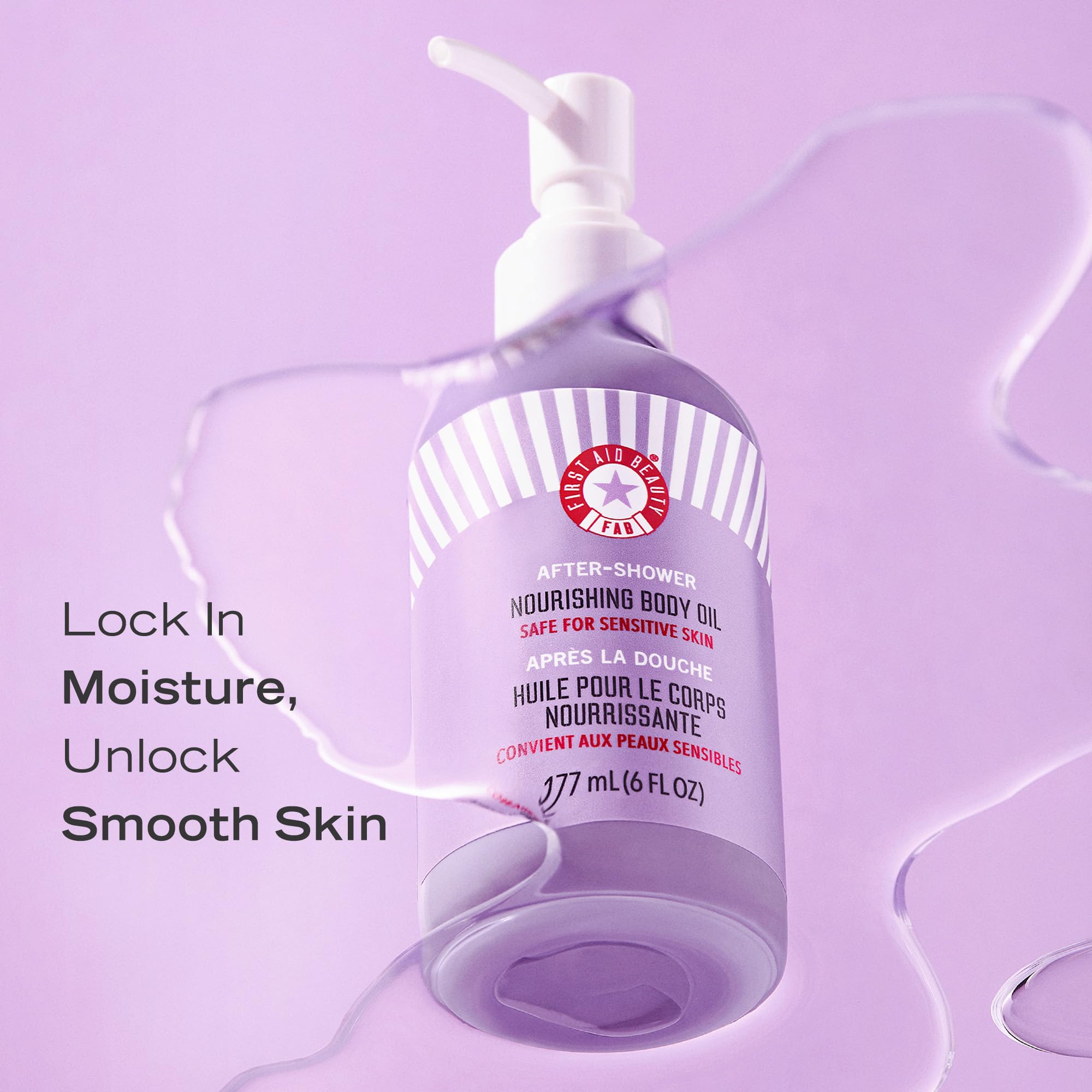 First Aid Beauty 7-botanical-oils blend highlights skin-nourishing botanicals.