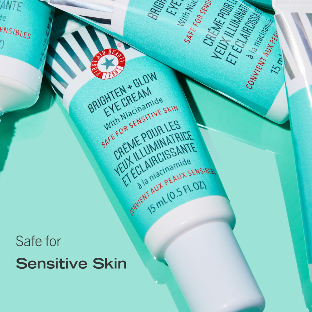 Under-eye application of First Aid Beauty Brighten + Glow Eye Cream