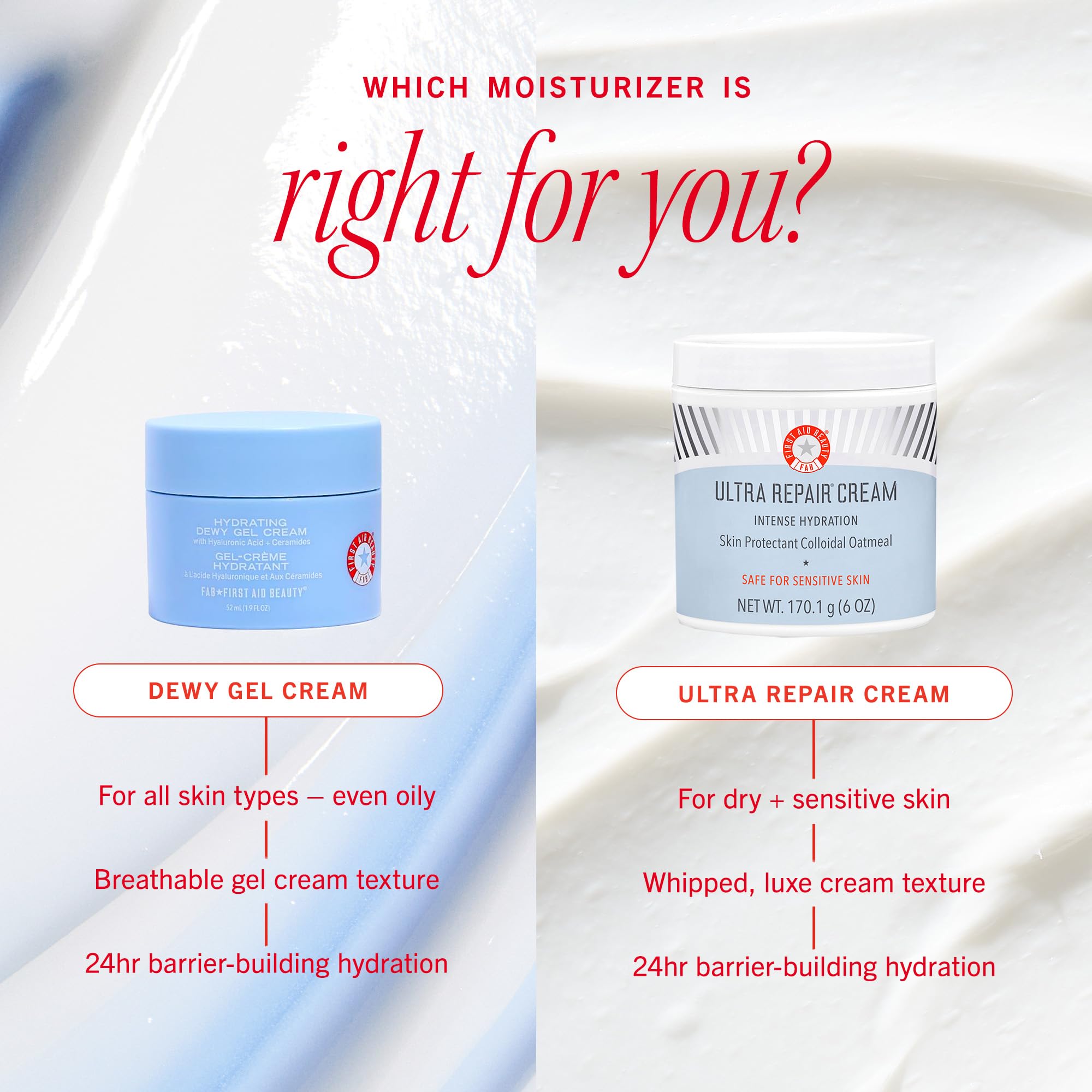 Dermatologist-tested and vegan label on First Aid Beauty packaging for sensitive skin.