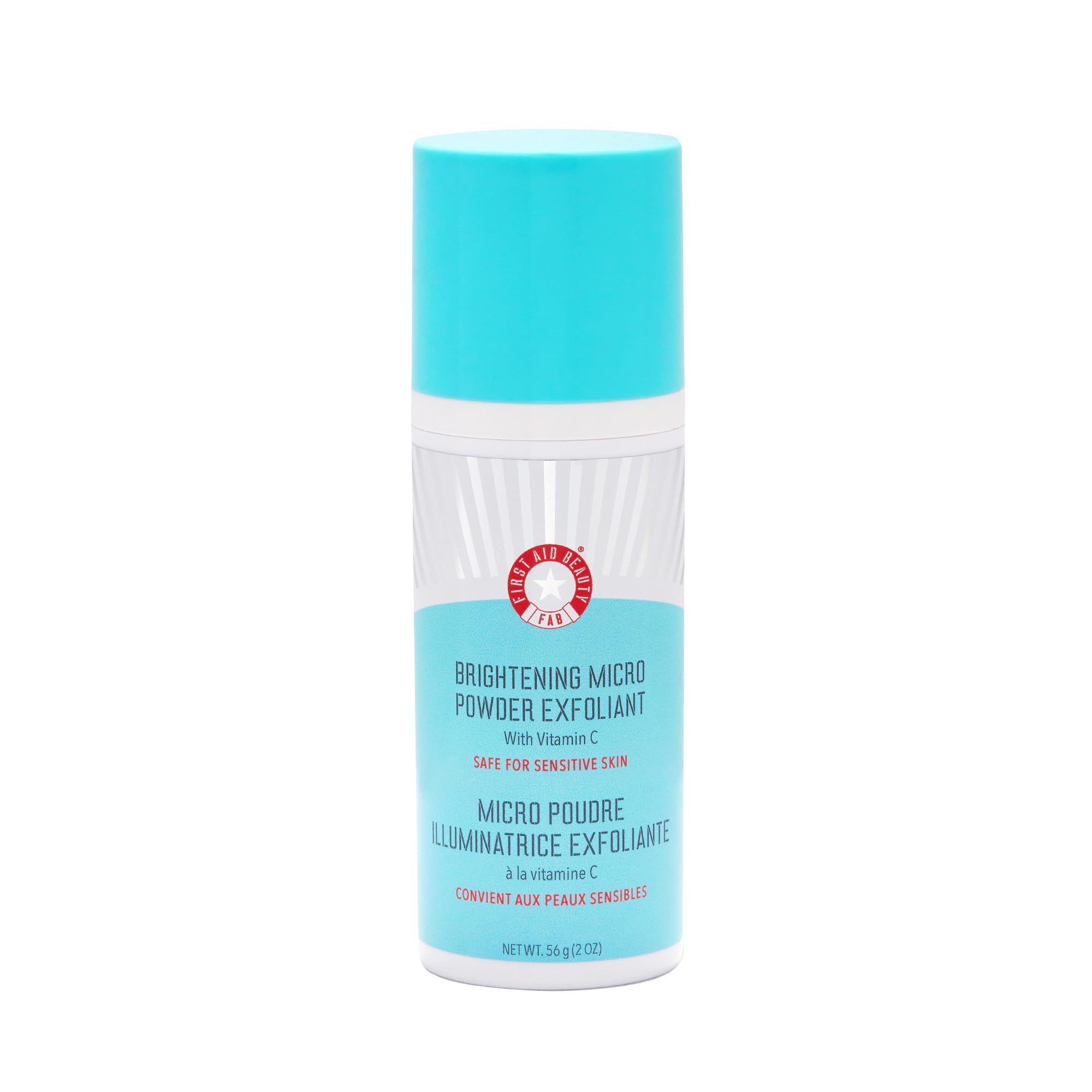First Aid Beauty Exfoliante en polvo micro, bote exfoliante suave para piel sensible.