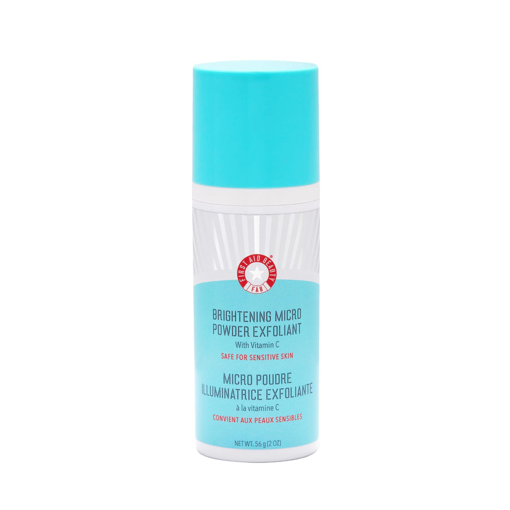 First Aid Beauty Exfoliante en polvo micro, bote exfoliante suave para piel sensible.