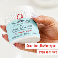 First Aid Beauty Facial Radiance Pads brighten and tone skin during use.