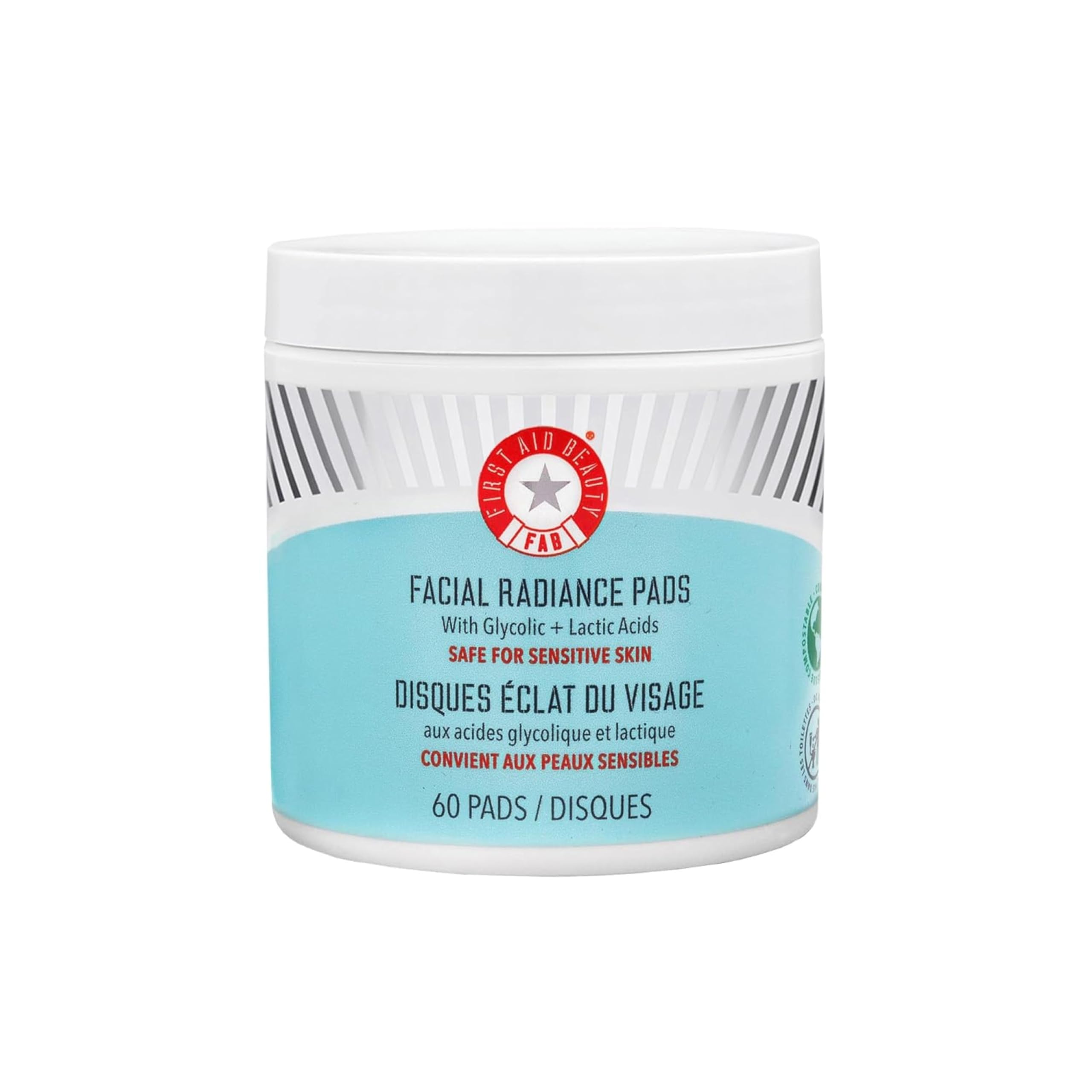 First Aid Beauty Facial Radiance Pads closeup showing gentle exfoliation texture