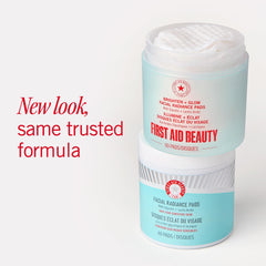 First Aid Beauty facial radiance pads close-up texture of pad for gentle exfoliation.