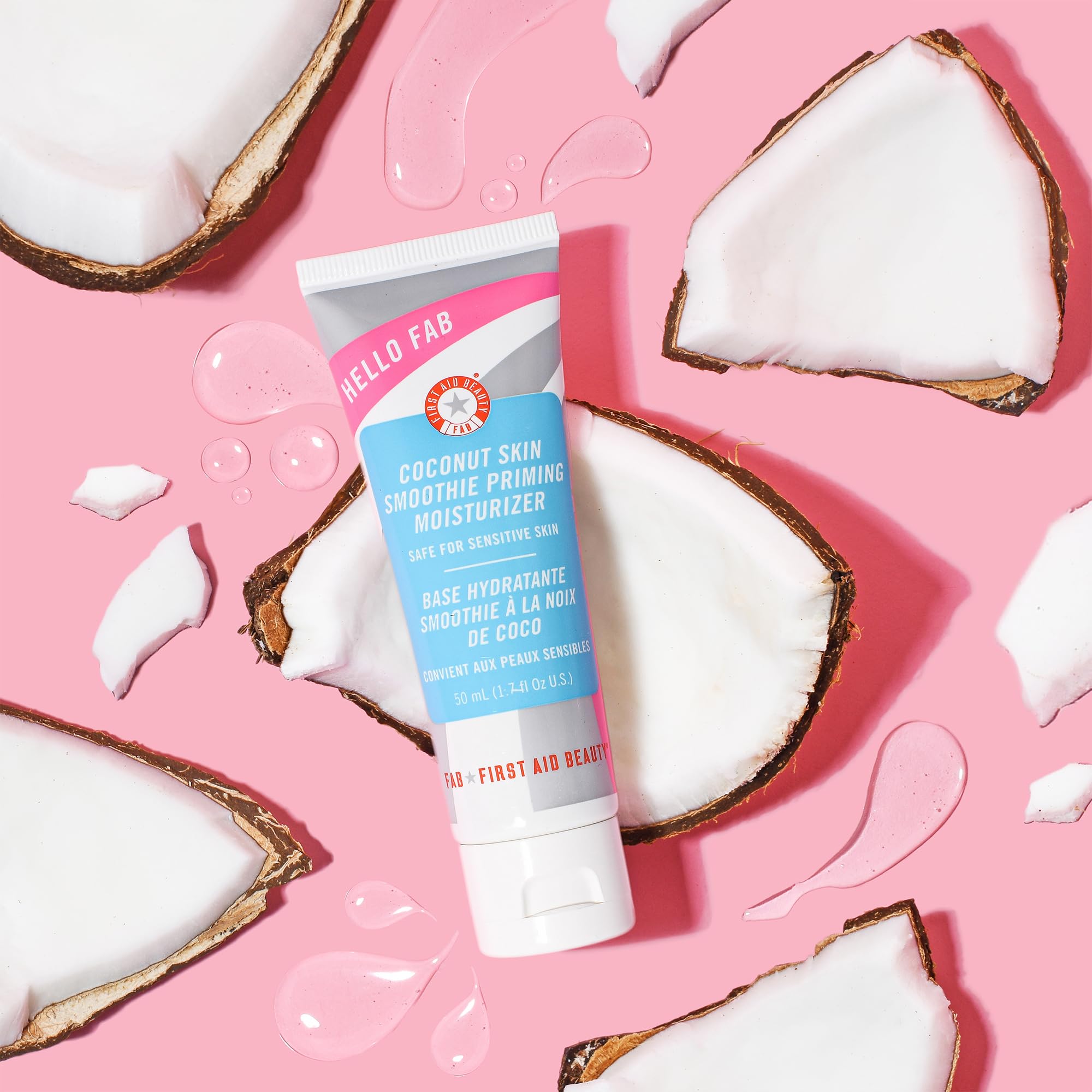 First Aid Beauty Hello FAB micro-pearls close-up offer light-reflecting luminosity for a glow.