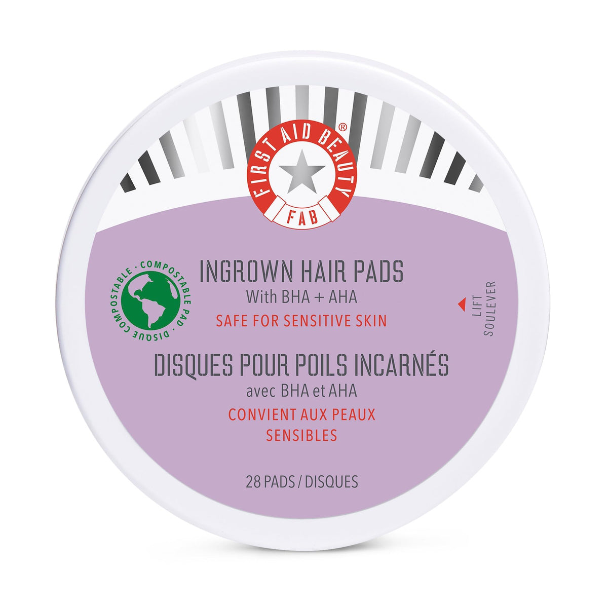 First Aid Beauty ingrown hair pads on the face for smoother post-shave skin