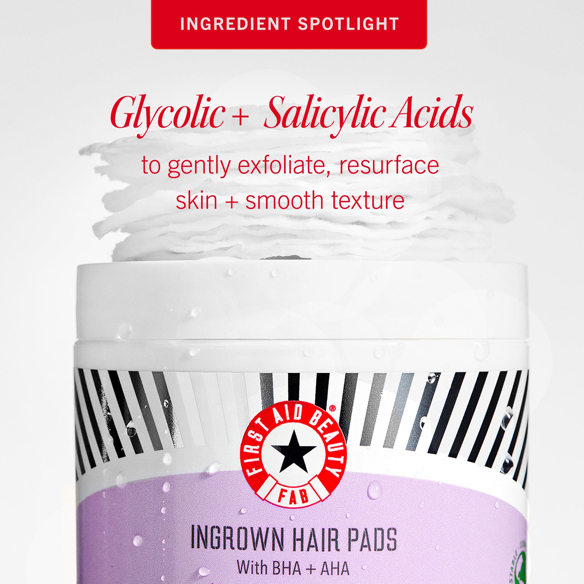 First Aid Beauty ingrown hair pads with witch hazel and aloe for gentle care