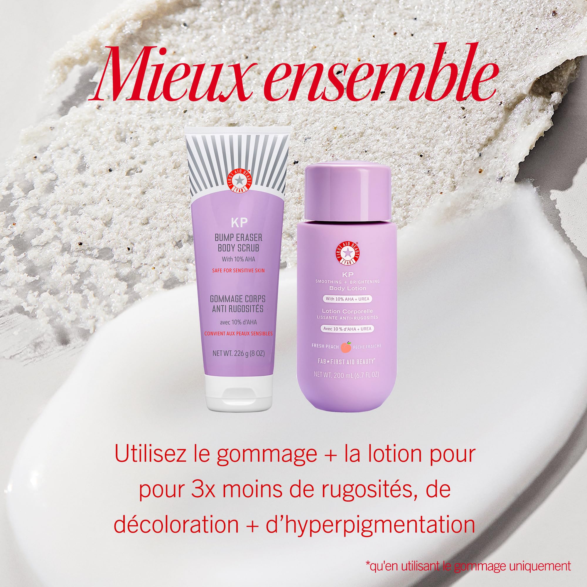 Application close-up of KP Bump Eraser shows scrub in action on skin