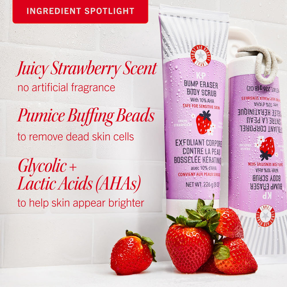 First Aid Beauty KP Bump Eraser, aroma fresa para experiencia agradable