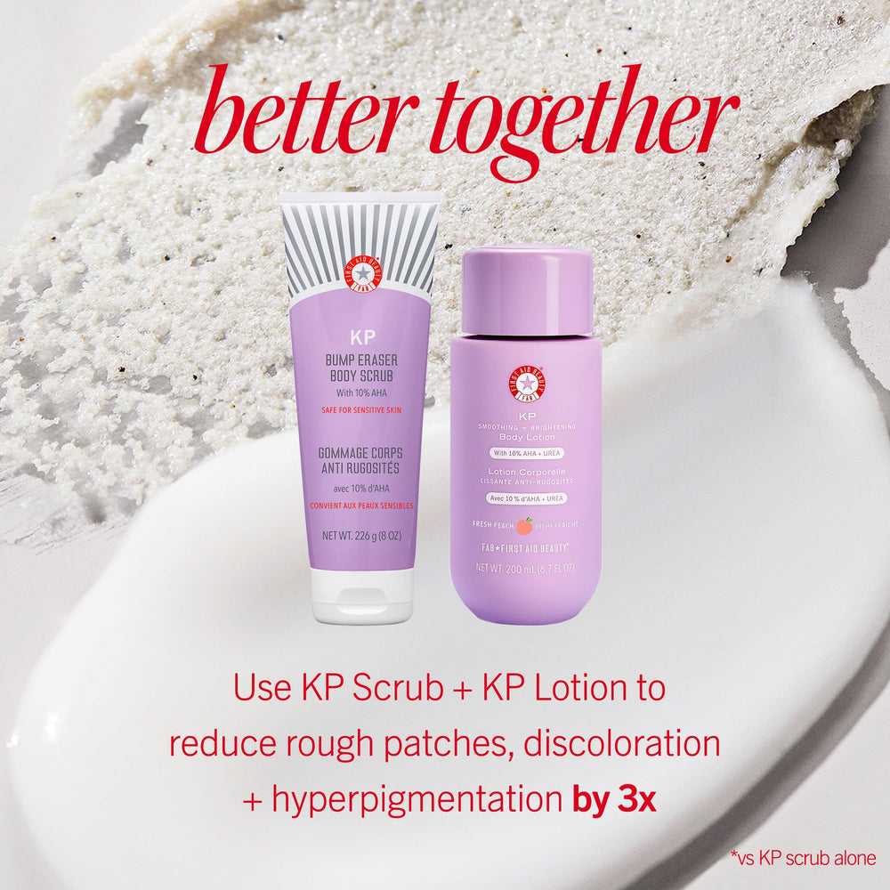 Creamy texture with exfoliating beads from First Aid Beauty KP Bump Eraser.