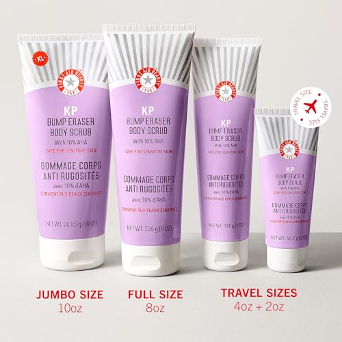First Aid Beauty KP Bump Eraser tub open shows creamy, exfoliating scrub.