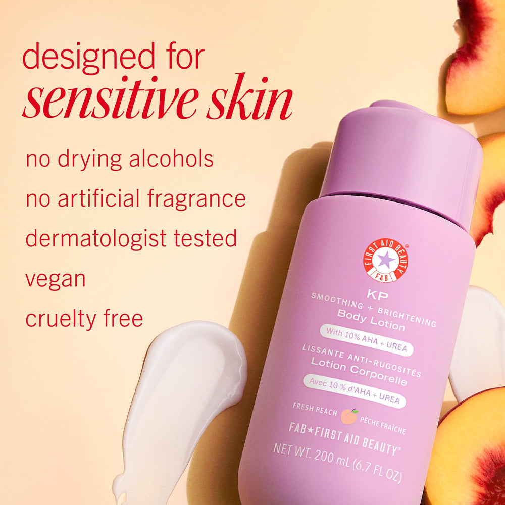 First Aid Beauty ceramides oatmeal close-up indicates soothing, barrier-supporting blend.