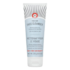 First Aid Beauty Pure Skin Face Cleanser bottle, fragrance-free formula for sensitive skin.