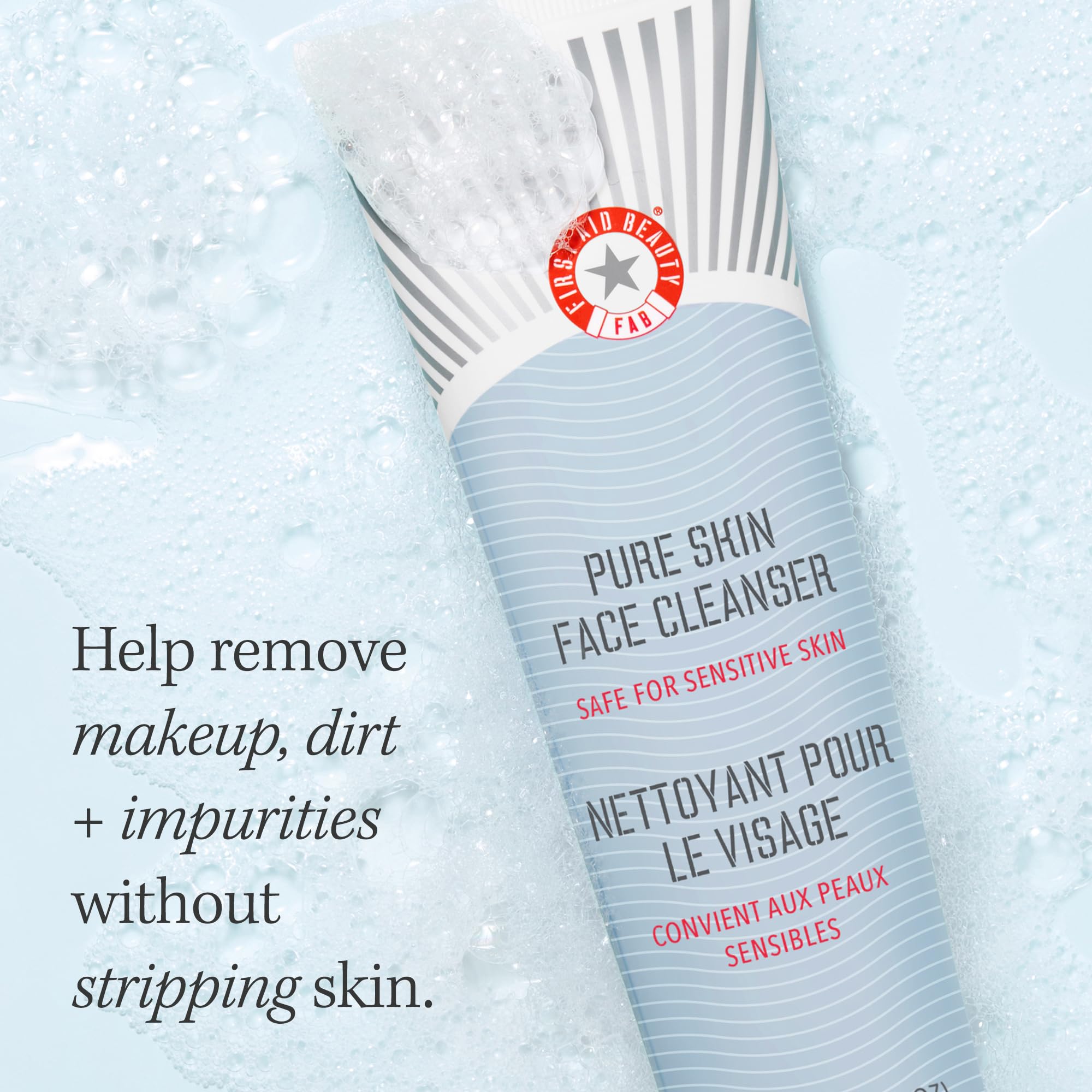 Creamy foam texture of First Aid Beauty cleanser for gentle cleansing