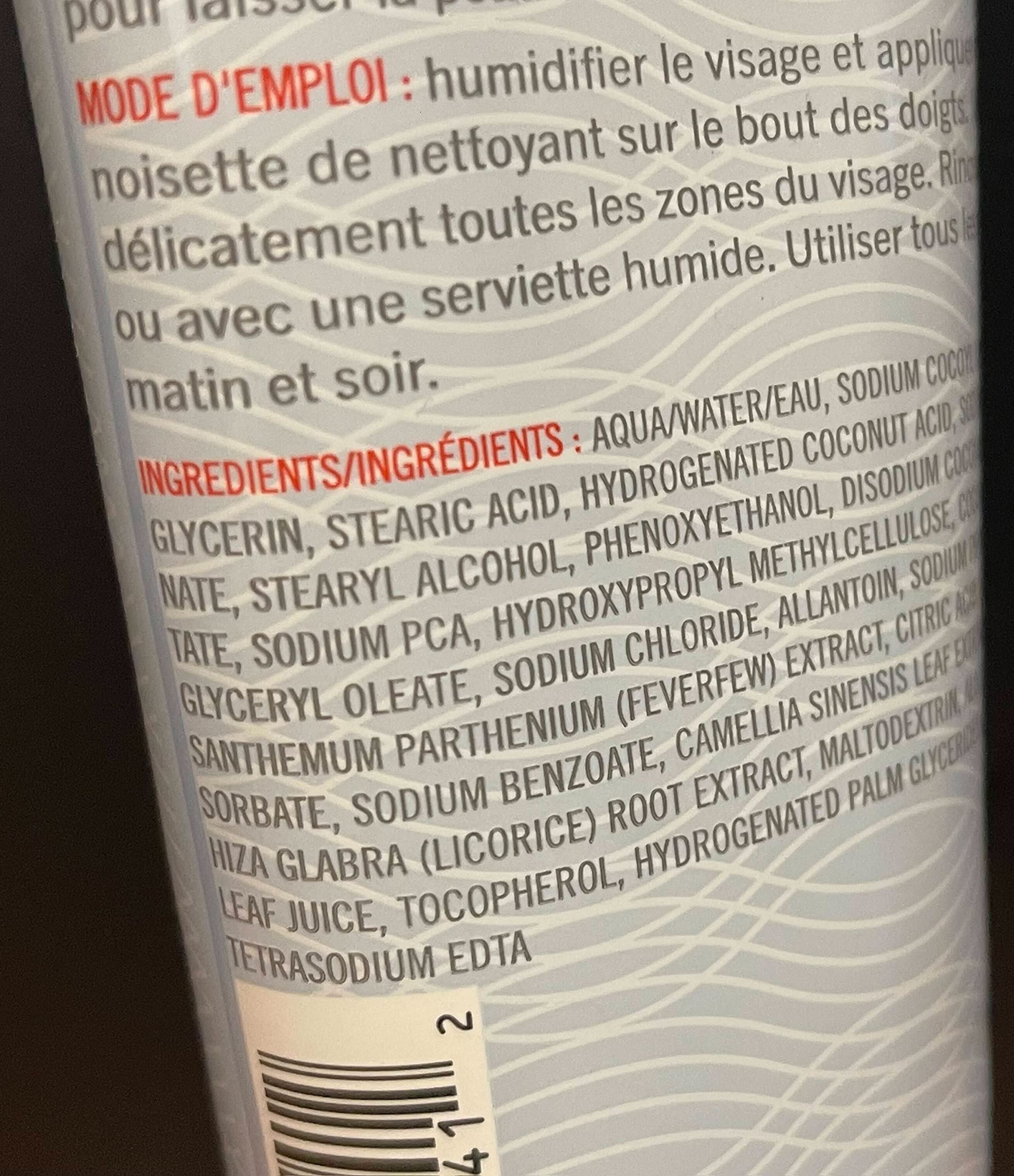 Ingredients close-up of First Aid Beauty Pure Skin Face Cleanser with antioxidant blend