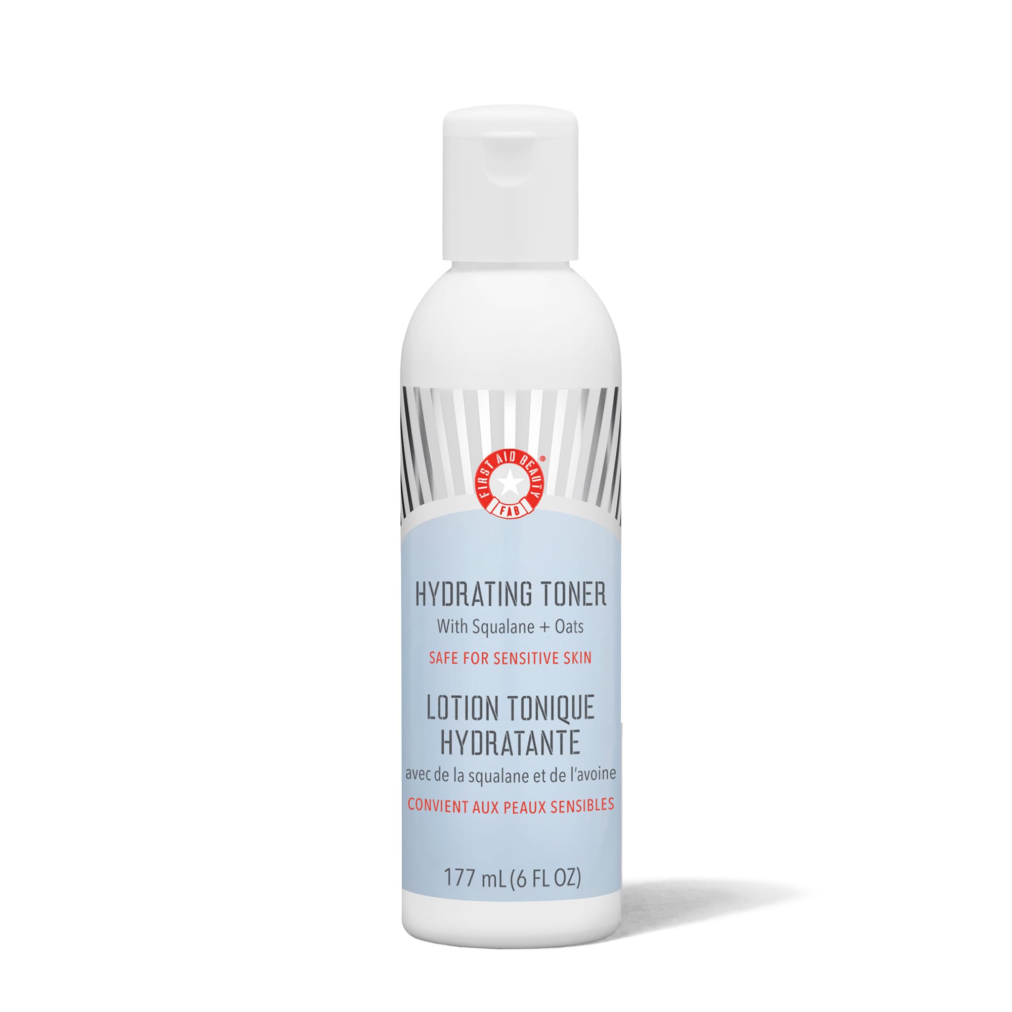 First Aid Beauty tonico: botella-destacada para hidratación suave y calmante de la piel.