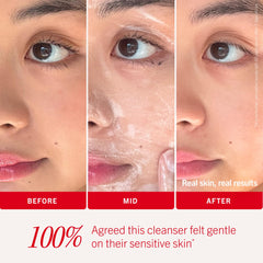 Colloidal oatmeal in First Aid Beauty cleanser provides calm cleansing sensation