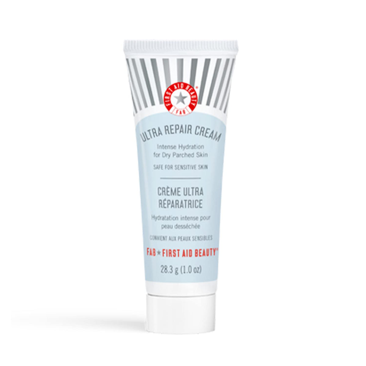 First Aid Beauty Ultra Repair Cream bottle showing deep hydration for dry skin.