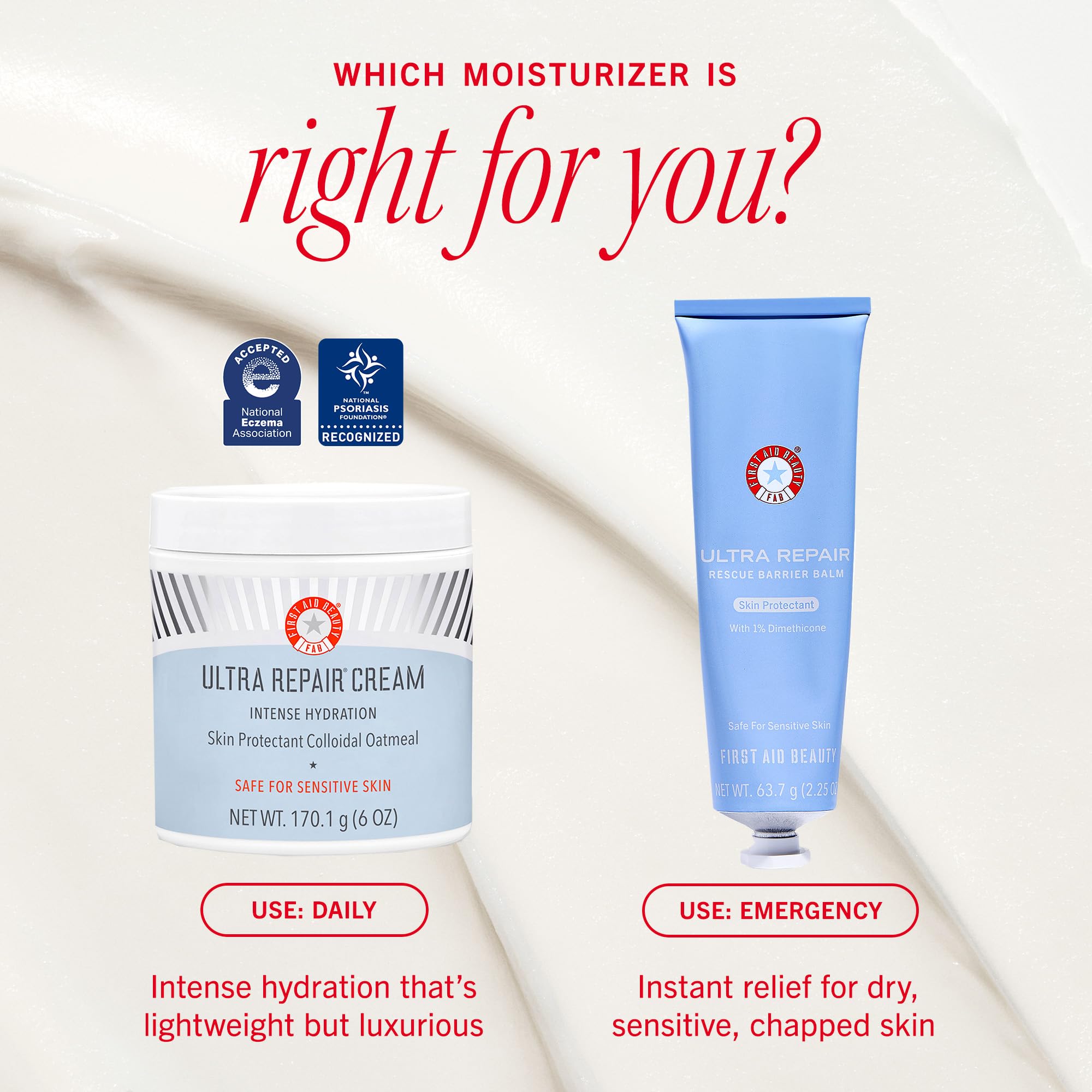 First Aid Beauty Ultra Repair Cream dermatologist-tested, vegan, and cruelty-free