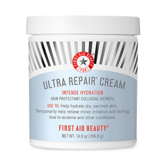 First Aid Beauty Ultra Repair Cream jar close-up showing rich hydration