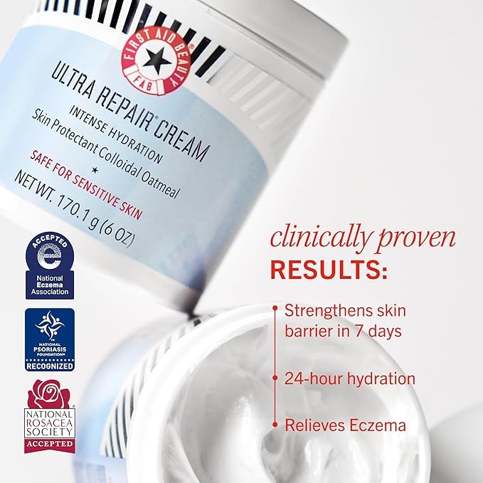 First Aid Beauty Ultra Repair Cream packaging on display
